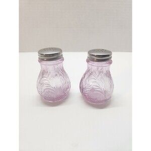 Pink Rose Thistle Aka Reverse Thistle Mosser Salt & Pepper Shaker Set